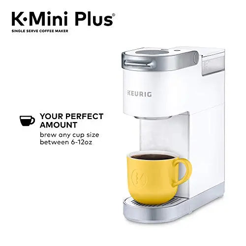 Keurig K-Mini Plus Coffee Maker | Single Serve K-Cup Pod Coffee Brewer - Matte White Keurig