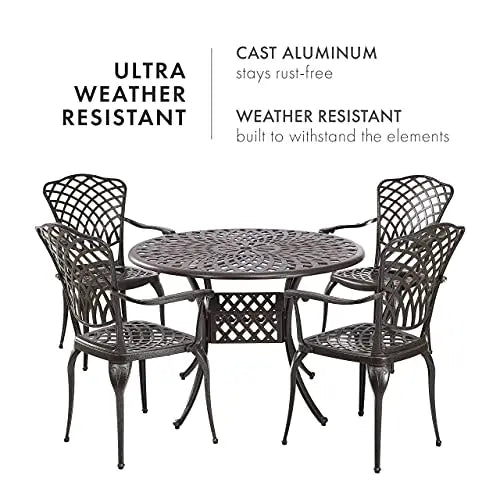 Kinger Home 5-Piece Patio Dining Set for 4 - Bronze Kinger Home