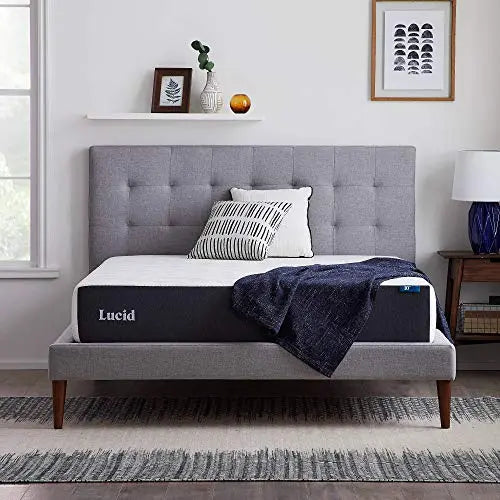 LUCID 10" Memory Foam Gel Mattress | Medium FeelGel Infusion - CertiPUR Certified Hypoallergenic Bamboo Charcoal LUCID