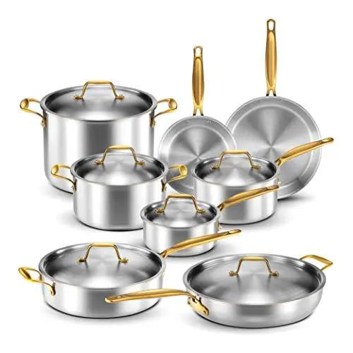 Legend Stainless Steel 5-Ply Copper Core 14-Piece Cookware Set LEGEND COOKWARE