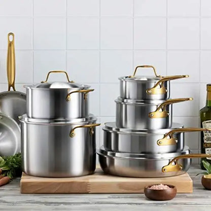 Legend Stainless Steel 5-Ply Copper Core 14-Piece Cookware Set LEGEND COOKWARE