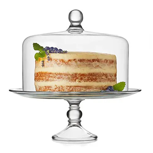 Libbey Glass Cake Stand | Selene 2-piece Cake Stand with Dome Libbey