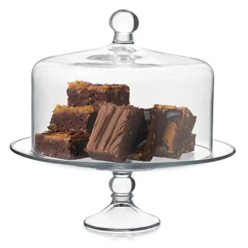 Libbey Glass Cake Stand | Selene 2-piece Cake Stand with Dome Libbey