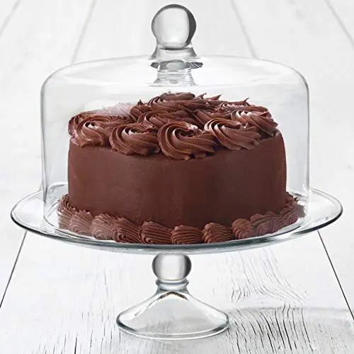 Libbey Glass Cake Stand | Selene 2-piece Cake Stand with Dome Libbey