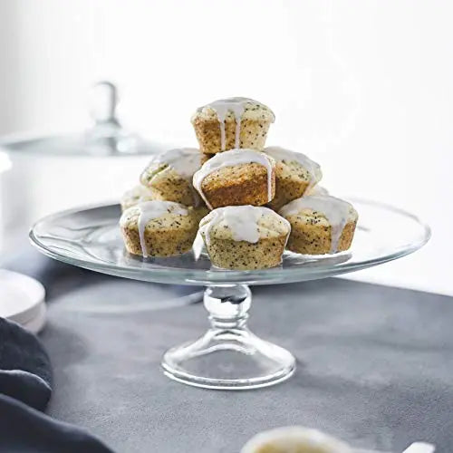 Libbey Glass Cake Stand | Selene 2-piece Cake Stand with Dome Libbey