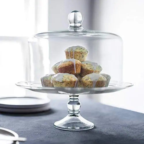 Libbey Glass Cake Stand | Selene 2-piece Cake Stand with Dome Libbey