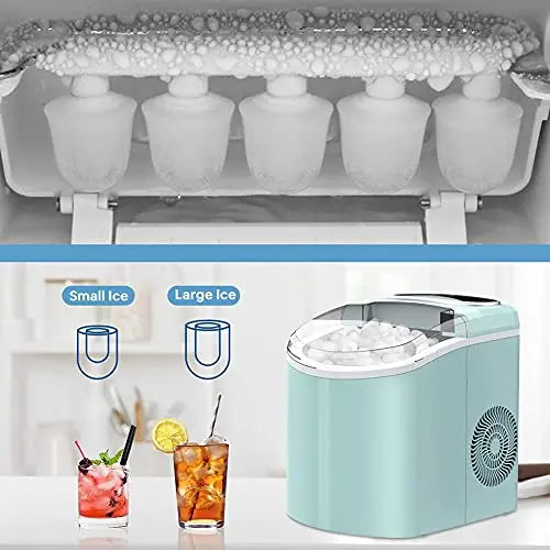 LifePlus Countertop Portable Ice Maker Self Cleaning Machine - Aqua LifePlus