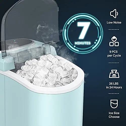 Outlet LifePlus Ice Maker Machine Countertop, Portable Ice Maker with 26lbs/24Hrs