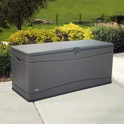 Lifetime Outdoor Storage Deck Box, 130 Gallon, Heavy Duty - Gray Lifetime
