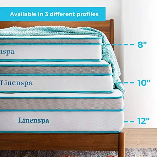 Linenspa 12" Memory Foam Mattress Hybrid Plush-Edge Support Quilted Foam Cover - White Linenspa