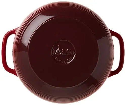 Lodge Enameled Cast Iron Dutch Oven With Stainless Steel Knob and Loop Handles, 6 Quart - Red Lodge