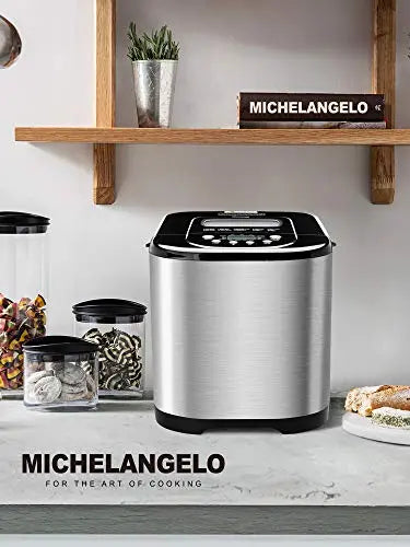 MICHELANGELO Bread Maker Machine, 3 Loaf Sizes, 3 Crust Colors - Stainless Steel MICHELANGELO