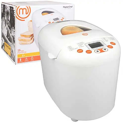 MasterChef Bread Maker 2 LB Loaf, 19 Settings + Recipe Guide - White