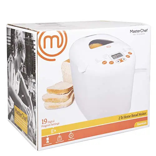 MasterChef Bread Maker 2 LB Loaf, 19 Settings + Recipe Guide - White MasterChef