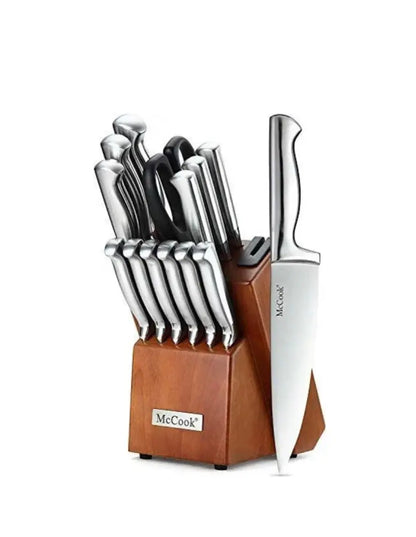 McCook German Stainless Steel Kitchen Knife Set with Built-in Sharpener McCook