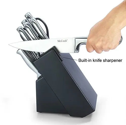 McCook® Knife Sets,German Stainless Steel Kitchen Knife Block Set with  Built-in Sharpener