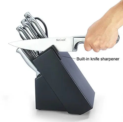 McCook Knife Set | 15-Piece German Stainless Steel Knife Block Set - Silver McCook