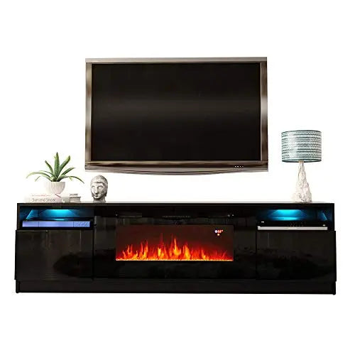 Meble Furniture York 02 Modern Electric Fireplace TV Stand - 79" MEBLE FURNITURE & RUGS