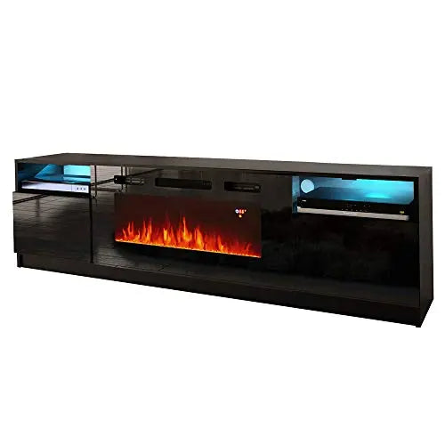 Meble Furniture York 02 Modern Electric Fireplace TV Stand - 79" MEBLE FURNITURE & RUGS