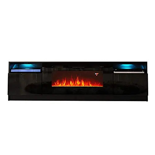 Meble Furniture York 02 Modern Electric Fireplace TV Stand - 79" MEBLE FURNITURE & RUGS