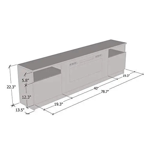 Meble Furniture York 02 Modern Electric Fireplace TV Stand - 79" MEBLE FURNITURE & RUGS