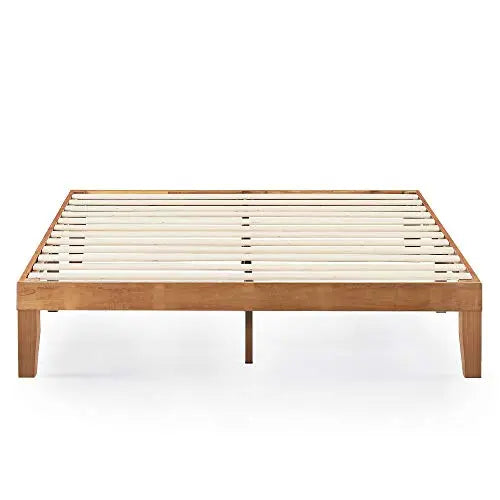 Mellow Naturalista Classic - 12" Solid Wood Platform Bed with Wooden Slats - Natural Pine Mellow