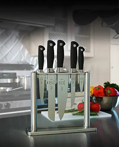 Mercer Culinary Genesis Knives | 6-Piece Forged Knife Block Set - Black Mercer Culinary