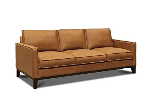 Metropole Modern Leather Sofa | Pull Up Mid-Century Sofa - Tan Brown Môdern Space Gallery