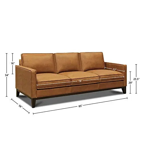 Metropole Modern Leather Sofa | Pull Up Mid-Century Sofa - Tan Brown Môdern Space Gallery