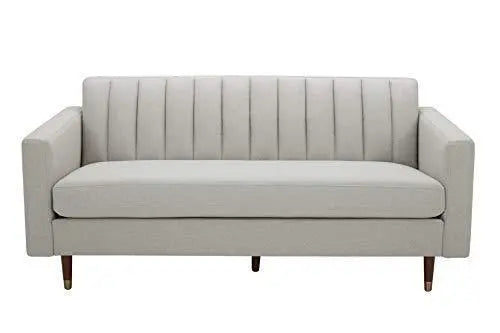 Mid-Century Channel-Tufted Modern Sofa - 75"W, Felt Grey Rivet