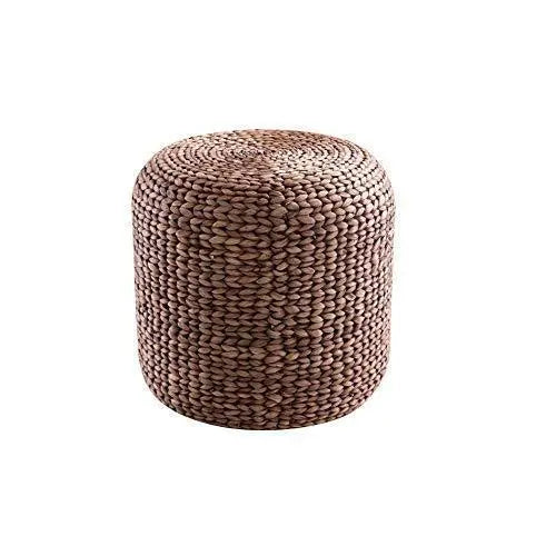 Modern Rattan Woven Ottoman Pouf - Brown Abington Lane