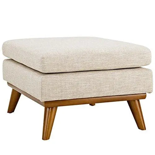 Modway Engage Modern Upholstered Fabric Ottoman - Beige Modway