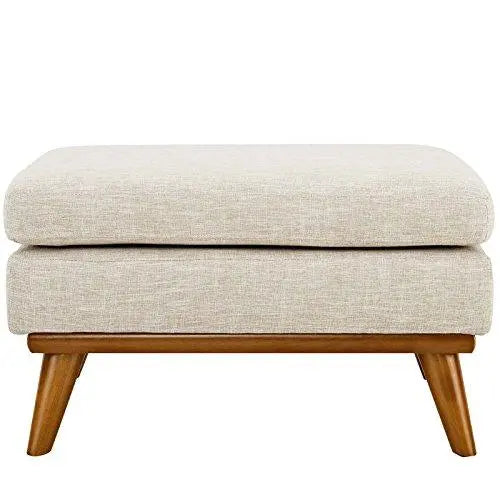 Modway Engage Modern Upholstered Fabric Ottoman - Beige Modway