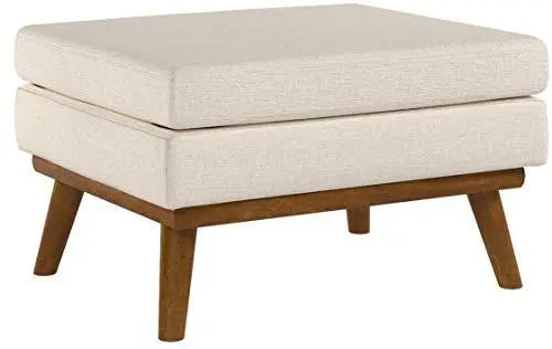 Modway Engage Modern Upholstered Fabric Ottoman - Beige Modway