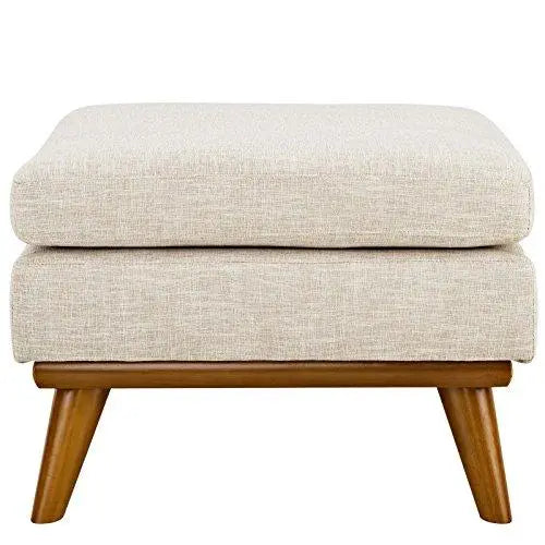 Modway Engage Modern Upholstered Fabric Ottoman - Beige Modway