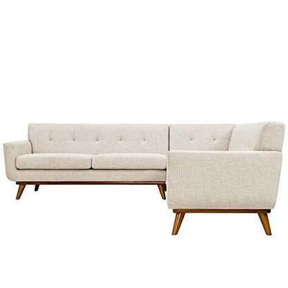 Modway Engage Modern Upholstered L-Shaped Sectional Sofa - Beige Modway