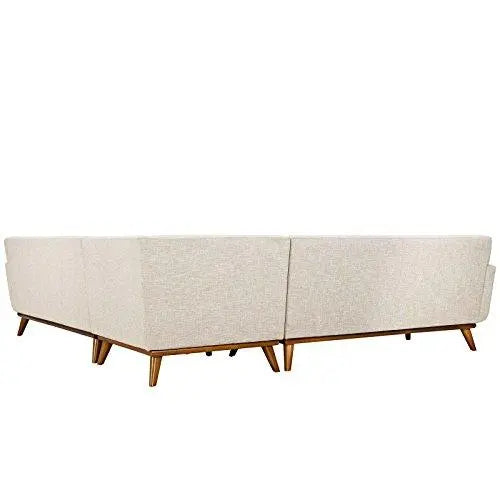 Modway Engage Modern Upholstered L-Shaped Sectional Sofa - Beige Modway