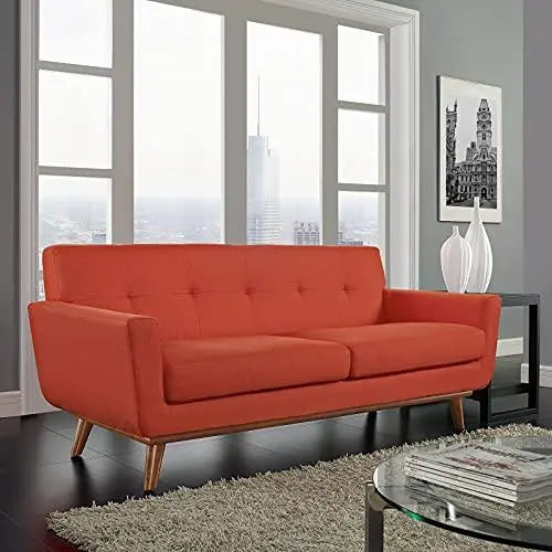 Modway Engage Modern Upholstered Loveseat - Atomic Red Modway