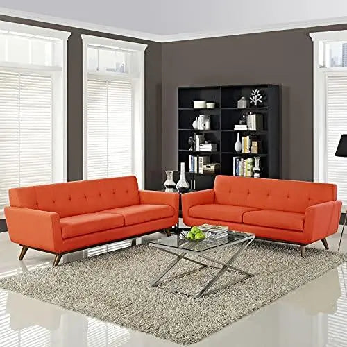 Modway Engage Modern Upholstered Loveseat - Atomic Red Modway
