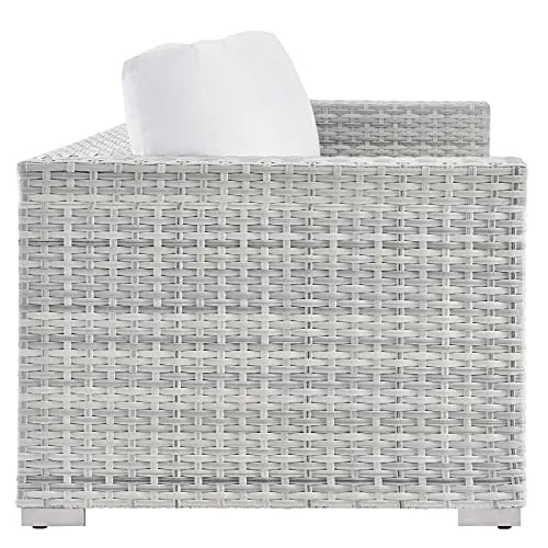 Modway Outdoor Rattan Furniture Patio Sofa - Light Gray White Modway