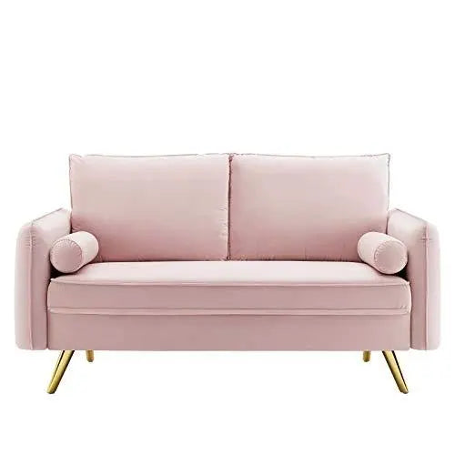 Modway Revive Velvet Modern Loveseat Sofa - Pastel Baby Pink Modway