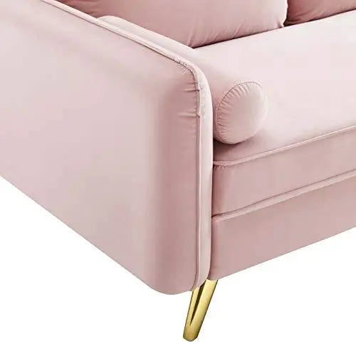 Modway Revive Velvet Modern Loveseat Sofa - Pastel Baby Pink Modway