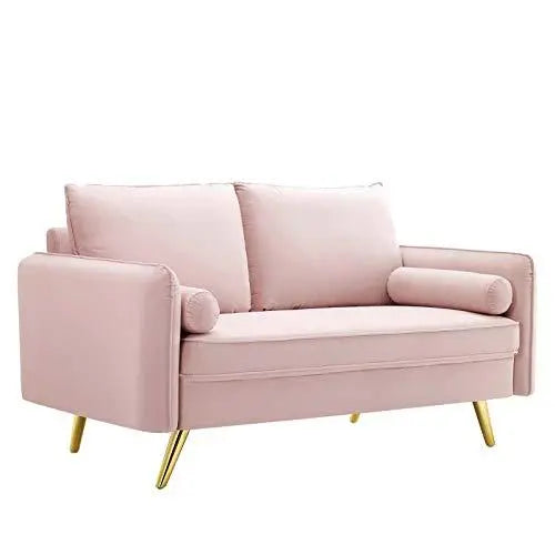 Modway Revive Velvet Modern Loveseat Sofa - Pastel Baby Pink Modway