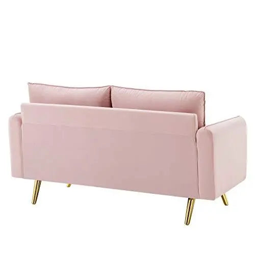 Modway Revive Velvet Modern Loveseat Sofa - Pastel Baby Pink Modway