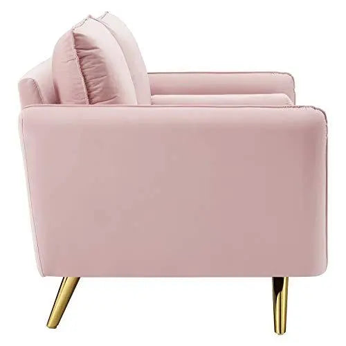 Modway Revive Velvet Modern Loveseat Sofa - Pastel Baby Pink Modway