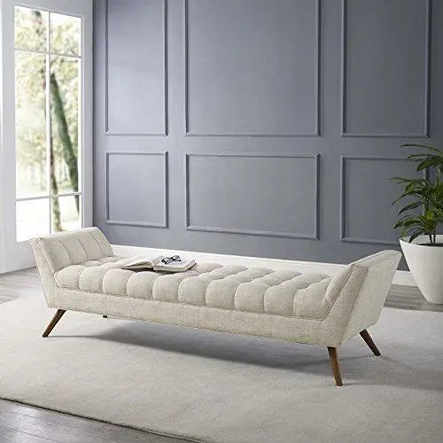 Modway Upholstered Modern Bench Seat - Beige Modway