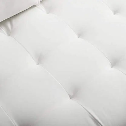 Modway Valour Performance Velvet Upholstered Tufted Modern Sofa - White Modway