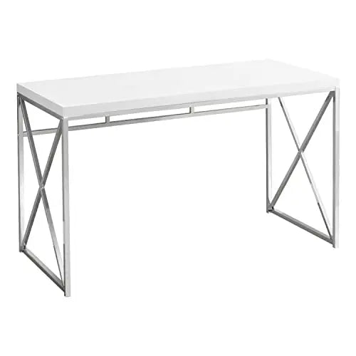 Monarch Specialties Modern Desk, Scratch-Resistant, 48" - Glossy White Monarch Specialties
