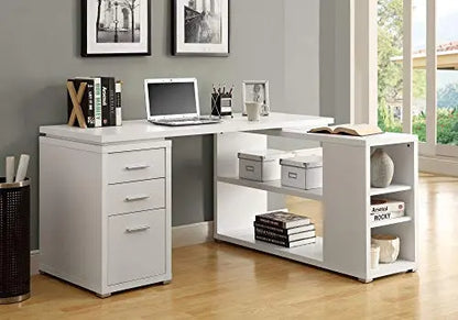 Monarch Specialties Office Desk | Left or Right Facing Corner Desk - White Monarch Specialties