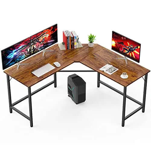 Mr IRONSTONE L Shaped Desk |nComputer Desk, 59" - Vintage Mr IRONSTONE
